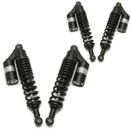 2x Motorrad Stossdämpfer hinten 340mm Federbein Paar Universal Zaddox RS2 schwarz Spar-Set