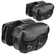 2x Überwurf Satteltaschen passend für Chopper Cruiser Retro Craftride VH4 schwarz Spar-Set