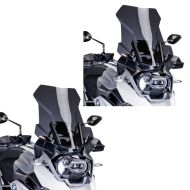 2 x Tourenscheibe passend für BMW R 1200 GS / Adventure 13-18 dunkel getönt Windschutzscheibe Puig Spar-Set 6486F