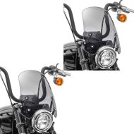 2x Windschild passend für Chopper und Cruiser Universal Craftride FB2 Windschutzscheibe rauchgrau Spar-Set