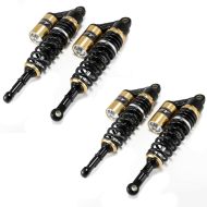 2x Motorrad Stossdämpfer hinten 360mm Federbein Paar Universal Zaddox RS2 schwarz-gold Spar-Set