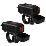 2x Prise USB moto 12V avec affichage numérique de la tension de la batterie US5 Discount Set