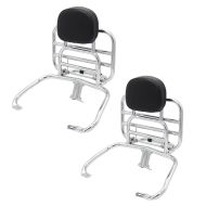 2x Gepäckträger mit  Rückenlehne klappbar passend für Vespa GTS 300 / 250 / 125 08-20 Craftride chrom Spar-Set