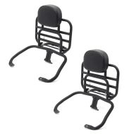 2x Gepäckträger mit  Rückenlehne klappbar passend für Vespa GTS 300 / 250 / 125 08-20 Craftride schwarz Spar-Set