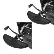 2x Universal Trittbretter vorne Fussrasten Fahrer passend für Cruiser und Chopper Craftride FT4 schwarz Spar-Set