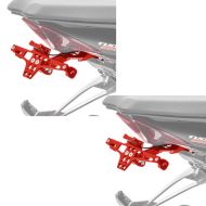 2x Support de Plaque Moto Zaddox NH2 rouge + éclairage LED Discount Set
