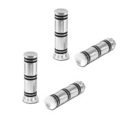 2x Lenker-Griffe 1" Zoll Craftride CG11 CNC Alu passend für Kawasaki Yamaha Suzuki Honda chrom Spar-Set