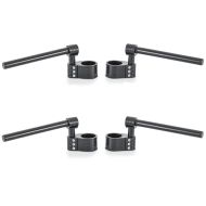2x Guidon bracelets moto Clip On Zaddox Vario réglable en hauteur pour fourches 51mm Aluminium noir Discount Set