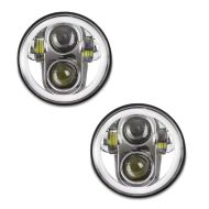 2x LED Scheinwerfer 5,75 Zoll passend für Harley Davidson Hauptscheinwerfer chrom Craftride M18 Spar-Set