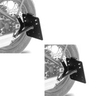 2x Seitlicher Kennzeichenhalter passend für Triumph Bonneville Bobber / Black 17-24 Kennzeichenträger mit LED Beleuchtung Craftride Spar-Set