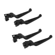 2x Set de Levier Frein Embrayage Stripe compatible avec Harley Davidson Dyna Sportster Softail Touring 96- noir Craftride Set Discount