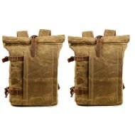 2x Sac à dos moto Canvas Craftride VR2 Sacoche moto Vintage 20Ltr Retro brun Discount Set