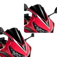 2 x Racingscheibe Z passend für Honda CBR 650 R 19-23 schwarz Verkleidungsscheibe Puig Spar-Set 3568N