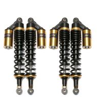 2x Motorrad Stossdämpfer hinten 400mm Federbein Paar Universal Zaddox RS2 schwarz-gold Spar-Set