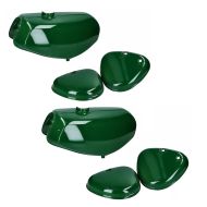 2x Tank / Benzintank passend für Simson S51 / S70 mit Seitendeckel Craftride dunkel grün Spar-Set