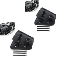 2x Sacoche cavalière laterale pour Moto Custom Craftride SB4 droite noir Discount Set