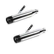 2x Craftride Auspuff Straight Motorrad Endschalldämpfer Slip-On Caferacer chrom  Spar-Set