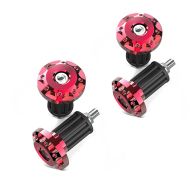 2x Lenkerenden / Motorrad Lenkergewichte Tourtecs LE1 passend für universal Lenker rot Spar-Set