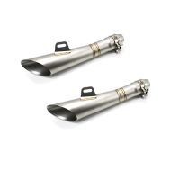 2x Echappement Zaddox Cone Silencieux Moto Pot Inox Titane Discount Set
