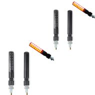 2x Clignotant LED moto Lumitecs KP40 teinté noir avec feu stop et feu arrière Discount Set