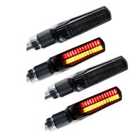 2x LED Blinker Motorrad Lumitecs TX5 schwarz getönt mit E-Prüfzeichen und Brems- und Rücklicht Spar-Set