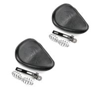 2x Moto Bobber Selle pivotante Craftride Skull avec ressorts pour les motos customisées en noir BR19 Discount Set