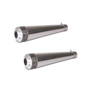2x Craftride Auspuff Boost Motorrad Endschalldämpfer Caferacer Scrambler Custombike Edelstahl Spar-Set