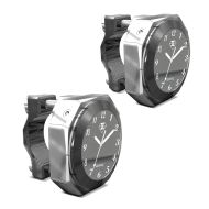 2x Lenkeruhr Motorrad Craftride Analog Uhr mit Lenkerhalter LK2 chrom Spar-Set