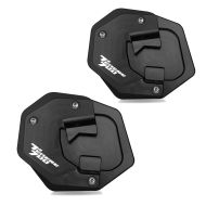 2x Seitenständerfuß Verbreiterung passend für Yamaha Tenere 700 19-24 Seitenständerplatte Auflagevergrößerung Motoguard schwarz Spar-Set