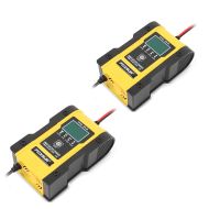 2x Motorrad Batterie Ladegerät Lithium / Blei 3/6A Automatik Lumitecs IO5 Spar-Set