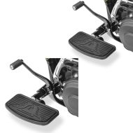 2x Marchepieds Avant pour motos custom Repose-Pieds Chauffeur FH1 noir Discount Set