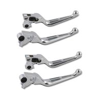 2x Set de Levier Frein Embrayage Stripe compatible avec Harley Davidson Dyna Sportster Softail Touring 96- chrome Craftride Set Discount