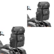 2x Wasserdichte Motorrad Sissybar Tasche Craftride WPL Hecktasche mit Gepäckrolle in schwarz Spar-Set