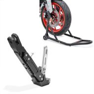 Set: Béquille d'atelier roue avant Front + Béquille latérale moto réglable universelle Aluminium Tourtecs noir
