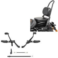 Set: Moto commandes avancées compatible avec Harley Davidson Sportster 14-20 Craftride en noir + Sissy Bar Craftride compatible avec Harley Davidson Sportster 04-20