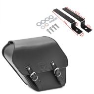 Set: Satteltasche links Fargo 13Ltr Seitentasche passend für Chopper schwarz + Haltesatz STT-1 passend für Chopper Seitenkoffer und Satteltaschen