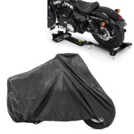 Set: Rail de Rangement M3 noir réglable + Housse Moto XXL Bache Moto imperméable en noir