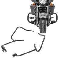 Set: Sturzbügel passend für Harley Davidson Touring 09-24 Craftride Mustache schwarz + Kofferträger passend für Harley Davidson Touring 14-24 mit Schutzbügel schwarz Craftride