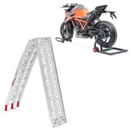 Set: Béquille d'Atelier monobras compatible avec KTM 1290 Super Duke / R 14-23 avant Constands + rampe de chargement en Alu max. 340 kg pliable pour scooter quad ATV