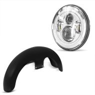 Set: Front-Fender 21" Wrap für Harley Street Glide/ Special unlackiert Craftride + LED Scheinwerfer 7" für Harley Davidson Street Glide / Special DRL Craftride chrom_1