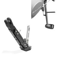 Set: Béquille latérale moto réglable en hauteur universelle Aluminium Tourtecs noir + ConStands Extension de béquille laterale Y