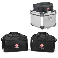 Set: Alukoffer Innentaschen passend für BMW R 1250 / 1200 GS / Adventure 04-21 Koffer Taschen Bagtecs MS1 + Zusatztasche Aluminium Topcase passend für BMW R 1200 GS / Adventure 04-18 Bagtecs BF1