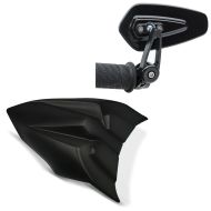 Set : Soziusabdeckung passend für Kawasaki Ninja 650 / Z 650 17-19 Höckerabdeckung Zaddox schwarz matt + Motorrad Lenkerendenspiegel Craftride LS6 Lenkerspiegel in schwarz matt Paar