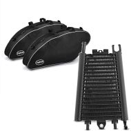 Set: Sacs intérieurs compatible avec Harley Davidson Sport Glide 18-24 sacoches rigides Craftride + Refroidisseur d'huile compatible avec Harley Davidson Softail 18-24 Radiateur Zaddox en noir