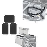 Set: Pare carter compatible avec BMW R 1250 GS 19-23 Motoguard L2 avec Autocollants pour valises alu ADX set 3 pièces cuir
