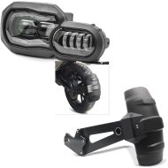 Set: Phare LED QL2 compatible avec BMW F 650 GS 08-12 Lumitecs ECE avec Garde boue arrière HG7