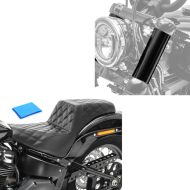 Set: Caches tubes de fourche compatible avec Harley Davidson Dyna 06-17 Craftride GC2 + Selle Biplace Gel compatible avec Harley Davidson Dyna Fat Bob 08-17 Craftride SP6B