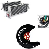 Set: Kühler Radiator passend für KTM EXC-F 4-Takt 16 Paar rechts und links mit Bremsscheibenschutz vorne XDure sw-orange