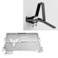 Set: Kühlerabdeckung passend für Yamaha MT-07 13-24 Kühlergrill KG1 Zaddox mit Motorrad Garderobe XGP WH2 sw