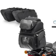 Set: Koffer Innentaschen passend für Harley Davidson Touring 94-24 Craftride BG1 Paar + Hecktasche - Sissybartasche für Chopper und Cruiser Craftride M55